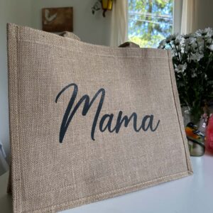 Torba lniana z napisem MAMA